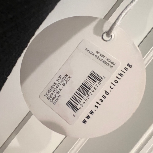 STAUD Black Ribbed Short Sleeve Top - Picture 7 of 7